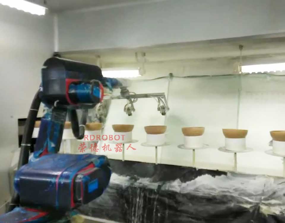 竹碗兩涂兩烤機(jī)器人噴漆流水線